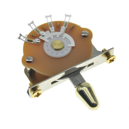Dopro 5-way Guitar Blade Switch Pickup Selector Switch for ST/Tele/Electric Guitars Plastic Gold Tip