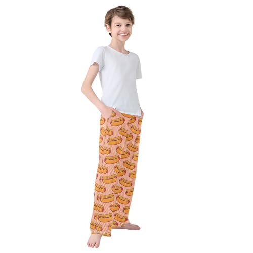 Boys' Pants Hot Dog Fast Food Long Bottoms Jogger Pants Elastic Waist Trousers with Pockets S-XL4
