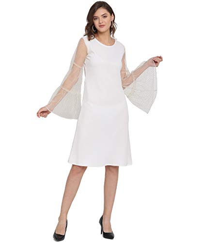 Image of OOMPH! Women's Western & Fusion wear Net A-Line Knee-Long Dress