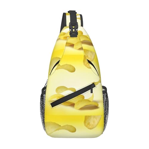 Potato Chips Stylish Men'S Messenger Bag - Durable Polyester, Huge Capacity & Adjustable Strap