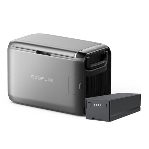 EF ECOFLOW GLACIER Classic 45L Portable Fridge Freezer with Battery 39H Cooling Car Refrigerator Battery Powered with App Control 6 Charging Options Fast&Quiet Electric Cooler for Camping RV