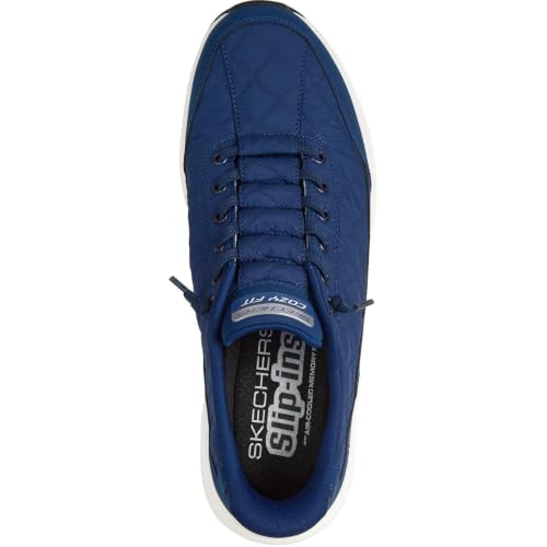 Skechers Herren Contour Foam Cozy Fit Turnschuhe, Blue Mesh/Duraleather/White Trim, 41 EU – Ansicht 4