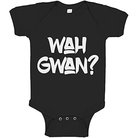 Indica Plateau Wah Gwan? 6 Months Black Cotton One-Piece Infant Baby Romper Cover
