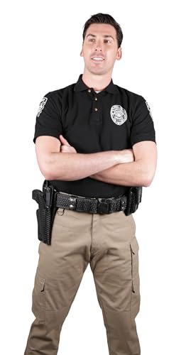 First Class Black Poly Cotton Security Polo Shirts