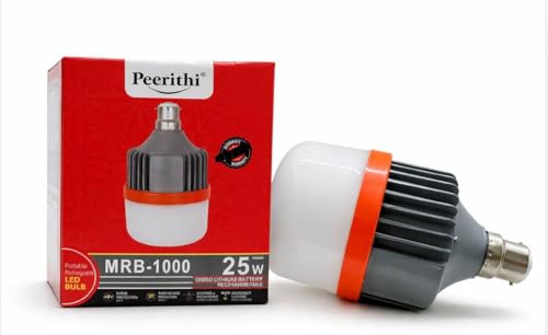 Image of 25W Rechargeable Inverter LED Bulb | Emergency Backup Light with Lithium Battery | B22 Base | Auto on during Power Cut | Energy Saving for Home & Office
