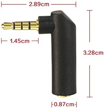 VCE 5-pak 3,5 mm męski do 3,5 mm żeński 90 stopni kąt prosty pozłacany adapter stereo jack