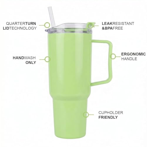 Image of 1800ml Large Water Tumbler with Handle & Straw | BPA-Free Reusable Sipper Cup with Flip Lid | Spill-Resistant Travel Mug for Gym Office College & Daily Use