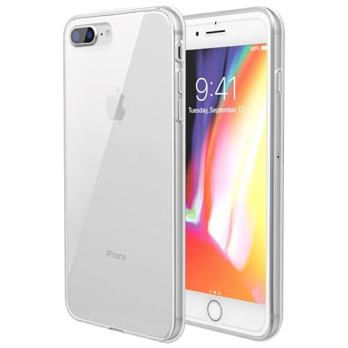 FanTEK Compatible with iPhone 7 Plus, iPhone 8 Plus 5.5 Inch Case, Soft Clear Crystal TPU Phone Cases