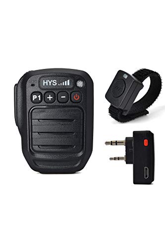 HYS Walkie Talkies Bluetooth Wireless Mic 2 Pin Shoulder Speaker Mic for Baofeng