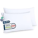 Sensalou Waterproof Pillow Protectors 40x80 cm - 2 Pack in 7 Sizes White Zipped Covers Hypoallergenic Pillow Cases - Anti-Dust Mite Pillowcase