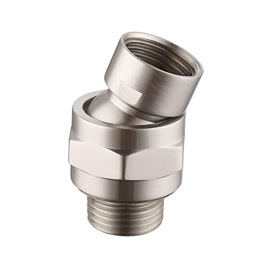 KES Shower Connector Ball Joint Shower Head Swivel Ball Adapter Brass Adjustable Shower Arm Extension Universal Component Brushed Nickel, PSB101-BN