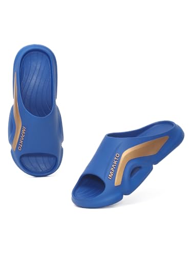 Image of Impakto Men EVA Flip Flops | Lightweight, Soft & Comfortable Slippers | Wide Toe Box, Airflow Ventilated Design, Anti-Skid & Water-Resistant, Indoor & Outdoor Chappal | Everyday Essentials