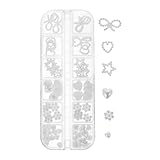 WRITWAA Heart-Shaped Flatback Pearl Nail Decorations, DIY Manicure Charms Set with Stereoscopic Pearls for Nail Art, Beauty Accessories for Salon and Home Use