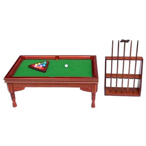 Mesa de billar en miniatura para casa de muñecas escala 1:12 de madera