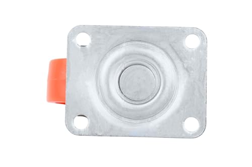 Image of 2 Inch Single Wheel Furniture Castor Wheels, Heavy-Duty Puff Caster Wheels for Centre Table & Furniture, 150 kg Load Capacity (Orange, Pack of 4)