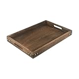 Construction robuste : le plateau en bois est conçu avec des coins en fer, améliorant sa durabilité et sa stabilité. Le design des coins en fer ajoute non seulement de l'élégance au plateau, mais garantit également qu'il peut résister à un usage quotidien.