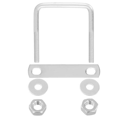 CHUENKUK 10 Stück M8 U Bolzen Bügelschraube, 80 mm Edelstahl U Bolzen Zubehör, Quadratische U Bolzen für Automotive Klempnerarbeiten Haus und Industrie
