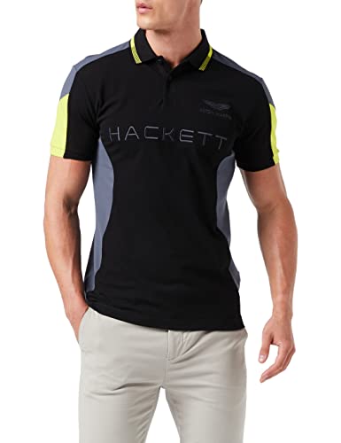 Hackett London AMR Multi SS Polo, Noir/Gris, XL Homme Cover