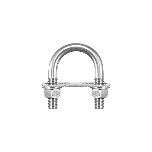 JDJUBOA U Bolts?U Clamp 2PCS Pipe clamp,Round U-Bolts, M6 304 Stainless Steel U Clamp Bolt with Nuts Washers and Plates, for Boat Trailer(M6*30 * 80 2PCS)