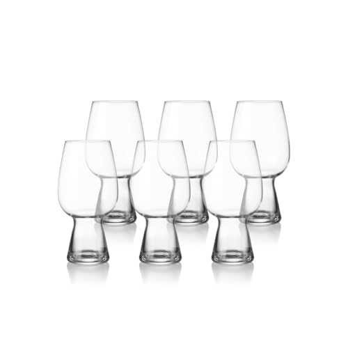 klink LONDON Hampstead Crystal Beer Glasses Set of 6 Lead-Free Crystal Beer & Cider Glasses 500ml Tall Slim Lager Glasses Dishwasher Safe