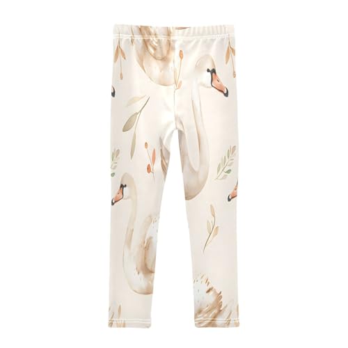 Bolaz Toddler Girls Leggings Printed Yoga Pants Leggings Swan and Flower for Kids2