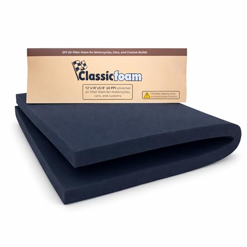 Classicfoam Air Filter Foam Sheet Material - 12'x18'x5/8' - 60 PPI for Motorcycles, Dirt Bikes,...