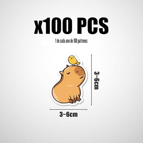 Miniatura 2 de Coacom 100 Pegatinas De Graffiti De Capybara - Lindas Decorativas Para Niños, Duraderas De Animales De Dibujos Animados, Impermeables Personalizadas Para Fundas