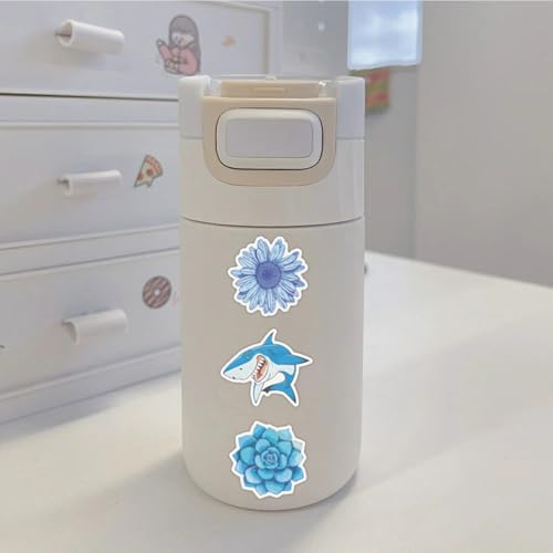 Calcomanías de vinilo impermeables estéticas azules para laptop y parachoques 5