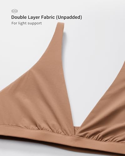 Image of INLYRIC Women's Inbarely Soft Plunge Bralette - Deep V Unlined Triangle No Padding No Underwire Sexy Comfort Sleep Bra