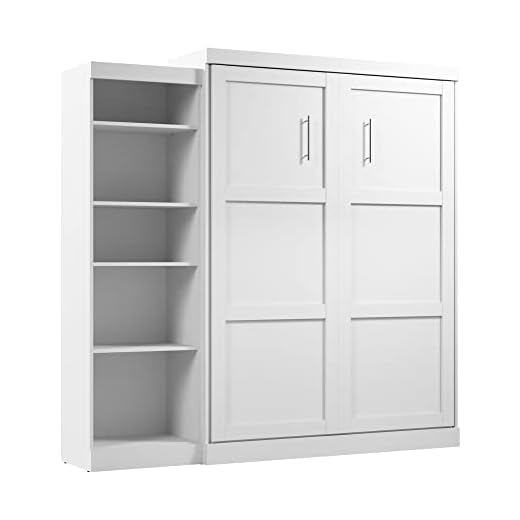 Bestar Pur Queen Murphy Bed with Shelving Unit