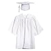 Happy Graduates Small White Matte Child Graduation Set, Cap, Gown, Tassel and 2026 Charm, For Kids Preschool Kindergarten Graduation, Ceremonies and Celebrations
