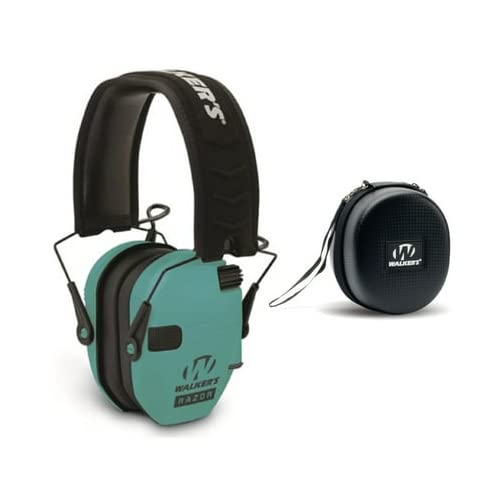 Walkers Razor Slim Electronic Shooting Hearing Protection Muff (Sound Amplification and Suppression) with Protective Case