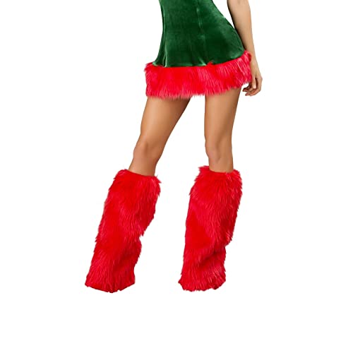 Faux Fur Fuzzy Leg Warmers for Women Girls Fleece Boot Cuff Cover Covers Christmas Cosplay Party Accessory Set2