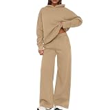 Trainingsanzug Damen Kapuzenpullover Weite Hose Langarm Bequem Freizeit
