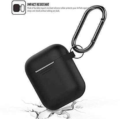 Image of CARE CASE Compatible for Boat Airdopes 131 | 138 Protective Silicone Case Cover Dust-Proof Shockproof Case Cover with Hook (Cover Only) (Black)