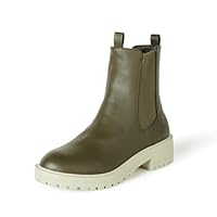 The Drop Women's Saviah Chunky Sole Pull-On Chelsea Boot, Olive/Pastel Green, 5.5