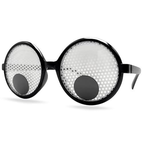 Gafas de Sol en forma de ojos locos, gafas de sol sin montura, Gafas diseño ojos bizcos, Gafas para disfraz, Gafas para fiesta, Gafas despedida de soltero/a, Gafas carnaval, Unisex, Negras