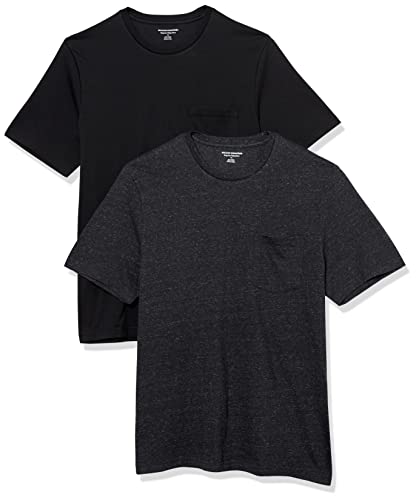Image of Amazon Essentials Men's Short-Sleeve Crewneck Pocket T-Shirts, Pack of 2