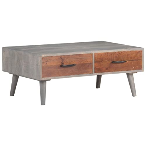 Table basse en bois de manguier à double tiroir de rangement