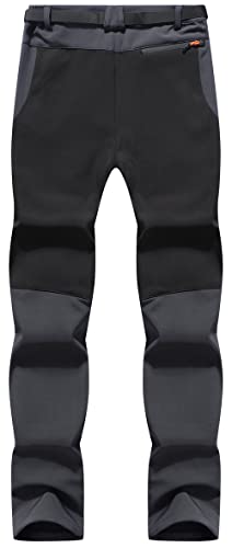 DAFENP Pantalones Trekking Hombre Impermeables Pantalones de Trabajo Termicos Montaña Senderismo Esqui Snowboard Invierno Polar Forrado Aire Libre MSKZ21035M-DarkGrey1-L - imagen 7
