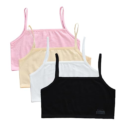 4 Stück Mädchen Unterhemd aus Baumwolle BH Sport Bra Trägertop BH Kinder...