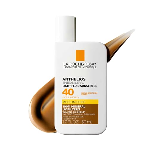 Image of La Roche-Posay Anthelios Sunscreen SPF 40, Ultra-Light Fluid Broad Spectrum SPF 40, Face Sunscreen with Titanium Dioxide Mineral, Lightweight & Fast-Absorbing, Oil-Free, Matte Finish