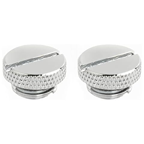 Dracaena 2 Pack G1/4" Thread, Thin Water Stop Plug Fitting with Coin Slot for Computer Water Cooling System, Durable Brass/Copper Material, Silver Cover