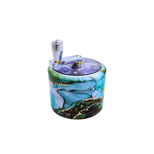 2.5 inch Metal Grinder with handle (Teal Marble)