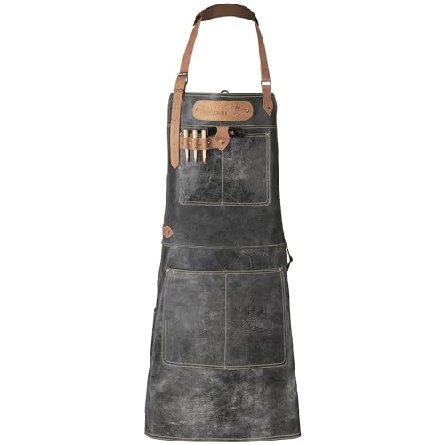 Black Forest Fox LOGAN MASTERPIECE Leder Grill Schürze Cracker Schwarz