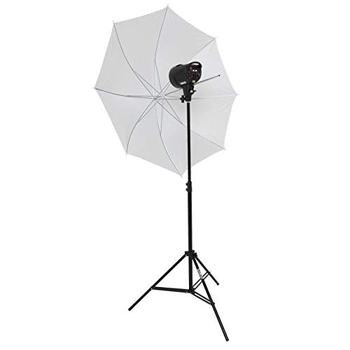 Conjunto para estúdio com 3 Flashes de 200ws e Sombinhas