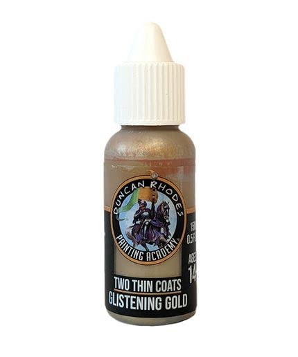 Duncan Rhodes Painting Academy Two Thin Coats Hobby Paints 15ml (Glistening Gold)