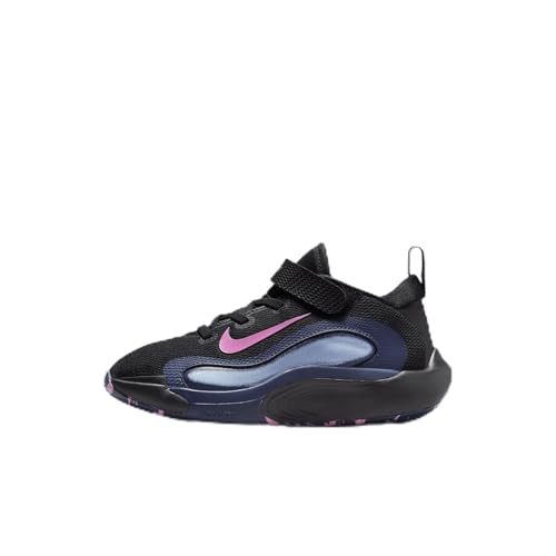 Nike IsoFly Little Kids' Basketball Shoes (FQ7670-003, Black/Midnight Navy/Aluminum/Playful Pink) Size 11