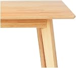 Amazon Basics FSC Certified Solid Wood Kitchen Rectangular Dining Table, Natural Wood, 74.93 cm D x 119.89 cm W x 74.93 cm H
