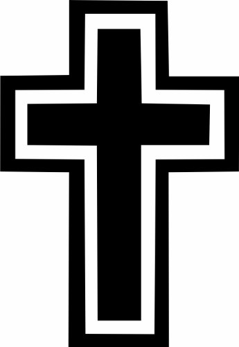 Sassy Stickers Cross Christian Decal Sticker 5 Inch Black